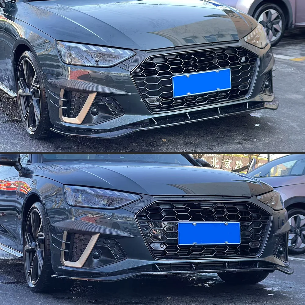 Audi A4 S4 B9 세단/Avant 2020 2021 2022 2023 2024 자동차 앞 범퍼 립 스포일러 스플리터 디퓨저 바디 키트 튜닝 앞치마 썸네일 5