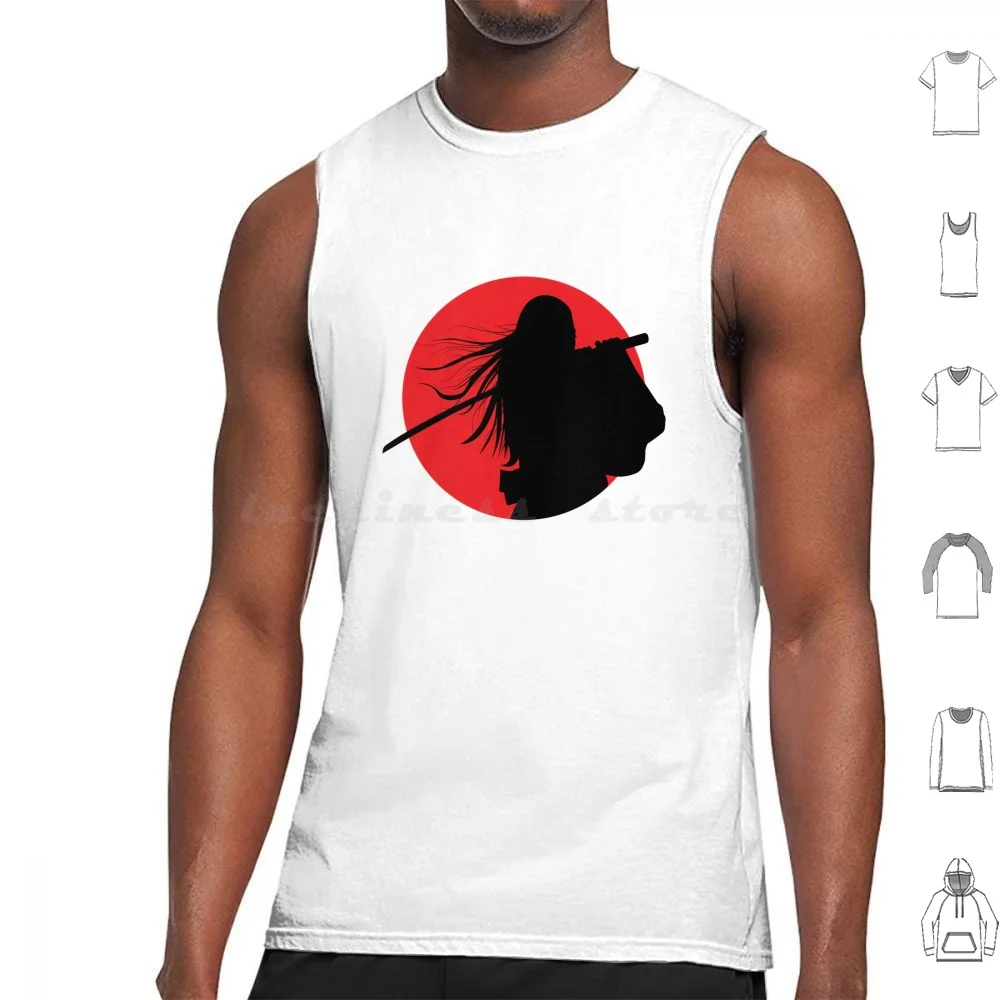 Japan Woman Onna-Bugeisha Tank Tops Vest Sleeveless Japan Samura Woman Action Tokyo Sushi Spirit Shinto Emperor Sun