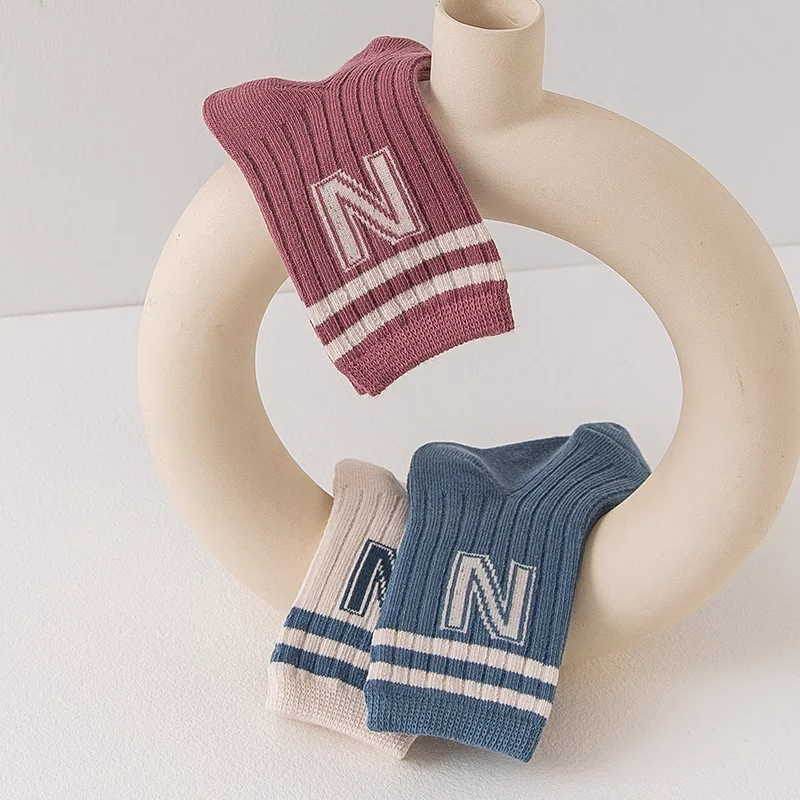 Chaussettes en coton coordonnantes pour bébé garçon et fille, accessoires pour nouveau-né, vêtements pour enfants de 0 à 5 ans, printemps et automne