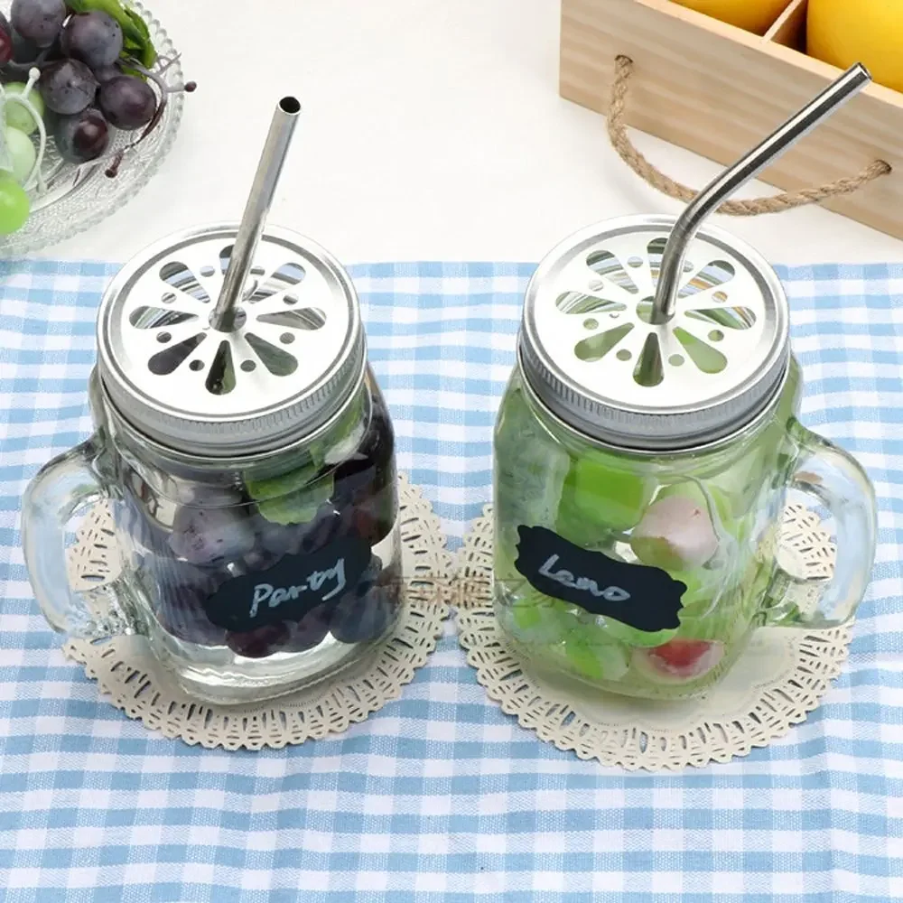 شفاطات معدنية قابلة لإعادة الاستخدام 304 من الفولاذ المقاوم للصدأ قوية منحنية مستقيمة للشرب مع فرشاة تنظيف ملحقات الحفلات #5