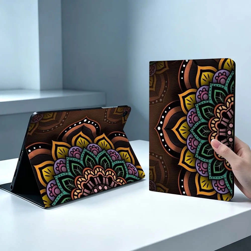 Fashion Mandala Flower Pattern Soft For Samsung Galaxy Tab S11 S10 S9 S8 S7 S6 A9 A8 A7 A11 Lite FE Plus Pen Tray Tablet Case