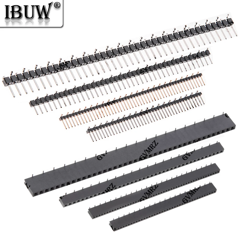 10PCS 20 21 1x40P/2x40P Single Double Row Male 2.54mm Height Long Breakable Pin Header Needle length 17 19 25mm NEW 23 15