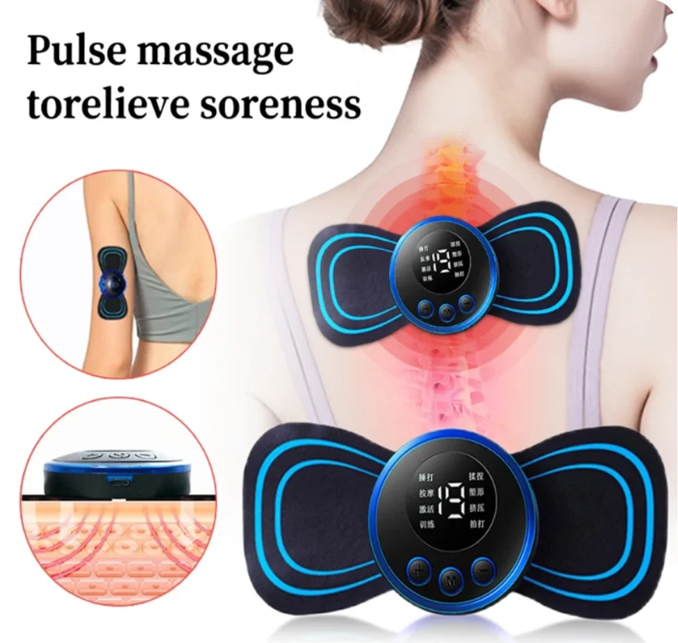 

EMS Mini Portable Electric Neck Massager Cervical Massage Stimulator Stickers Physiotherapy Instrument Muscle Relief Pain