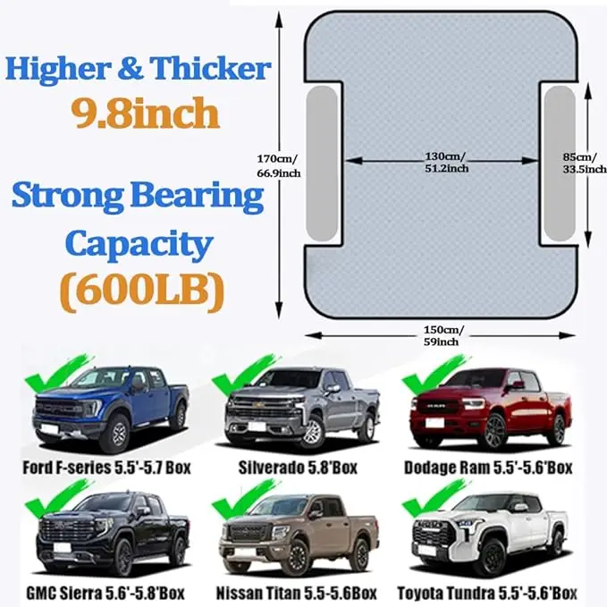 Inflatable Card Lathe - Suitable for trucks weighing 5.5-5.8 feet, equipped with 16.4 feet of air pump tubing and air pillow row