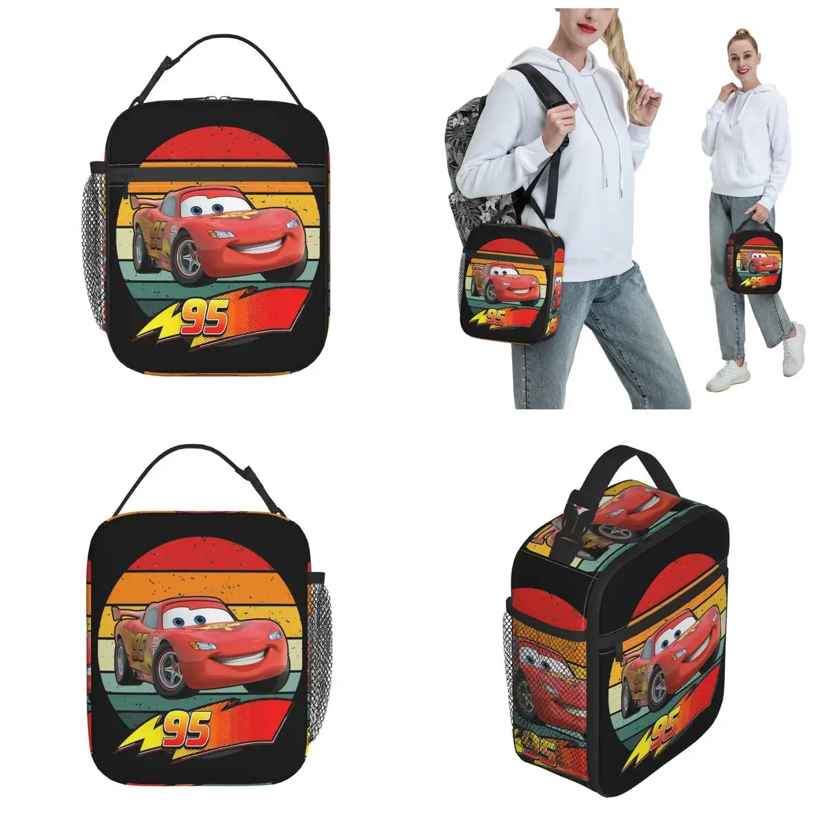 Lightning Mcqueen Racing Cars borse per il pranzo isolate contenitore per il pranzo termico grande Lunch Box Tote Bento Pouch Work Travel