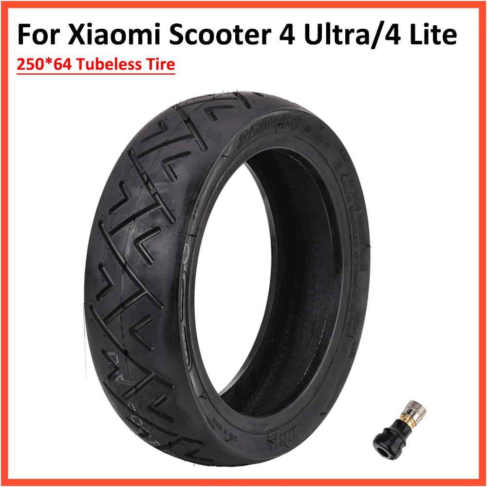 City Road 250*64 Tubeless Tire For Xiaomi 4 Ultra Electric Scooter 4 Lite 10 Inch 250x64 Reinforced Vacuum Tyre