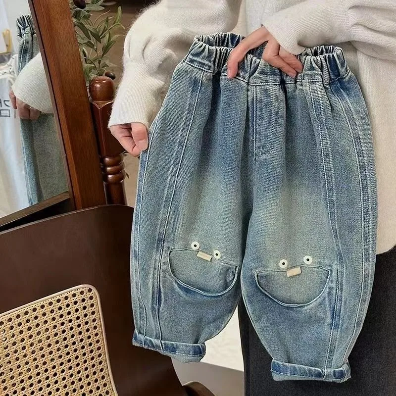 

Pants Children Spring Autumn New Style Unisex Patchwork Carrot-cut Trousers Distinctive Fashion Casual Daily Brief Loose