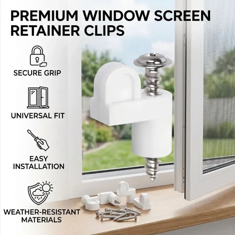 24-96PCS Window Screen Clip Kit Replacement Mesh Fasteners for Window Frame Installation Household Repair and Screen Maintenance