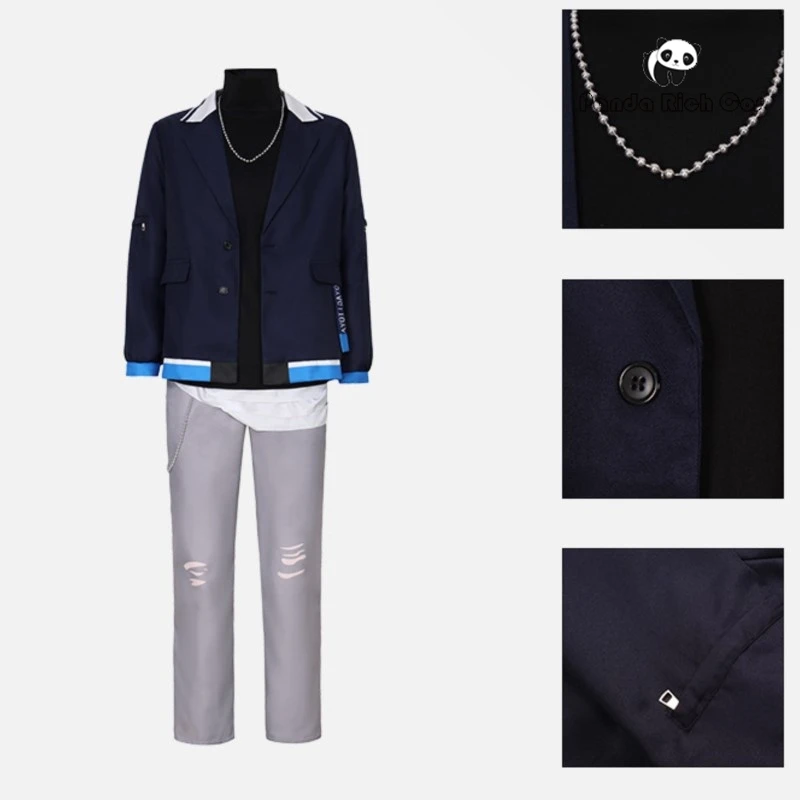 VBS 아오야기 도야 코스프레 코스튬 가발 프로젝트, 세카이 다채로운 무대 코스프레 유니폼, 새로운 할로윈 파티, 애니메이션 컨벤션, 남성 세트