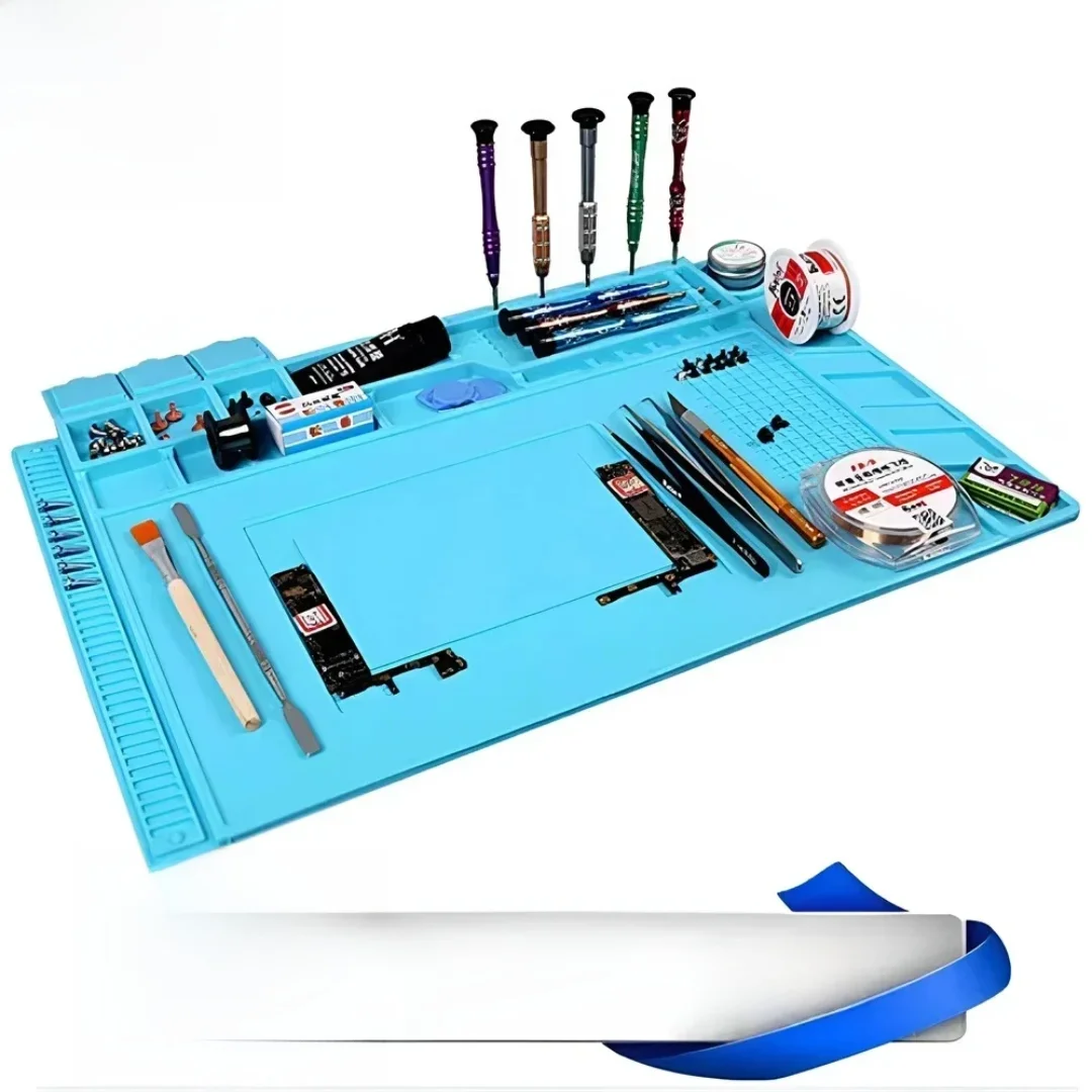

Magnetic Mat Silicone Repair Mat Circuit Board Soldering Pad Heat Resistant 932°F Anti-Static for ESD Iron Phone Repair