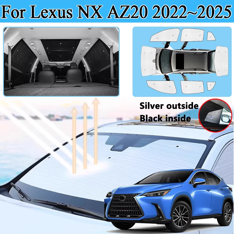 

Солнцезащитные козырьки для Lexus NX AZ20 2022 2023 2024 2025, автомобильная теплоизоляция, солнцезащитный козырек с полным покрытием, анти-УФ-блоки для конфиденциальности, аксессуары