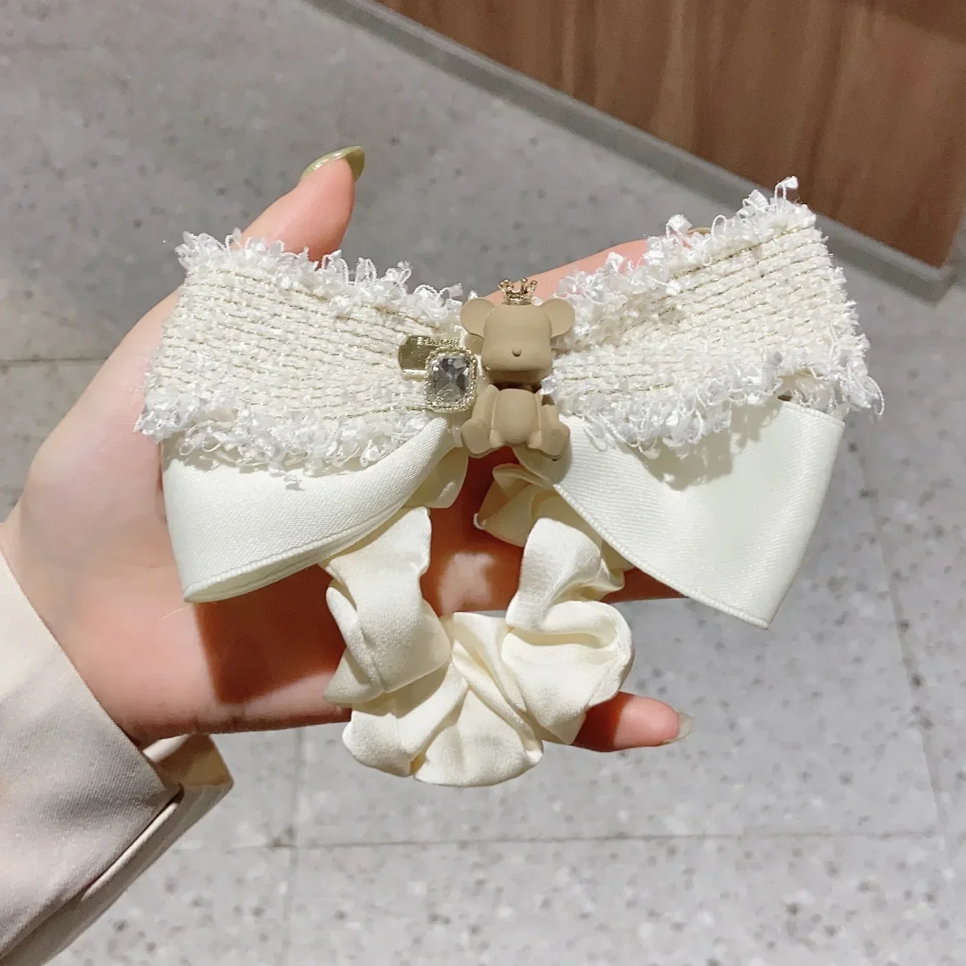 Korean Hair Accessories With a Light Luxury Temperament Bow Tie Little Bear Hair  Ring Pig Intestine Rope Girl Hair Accessoires