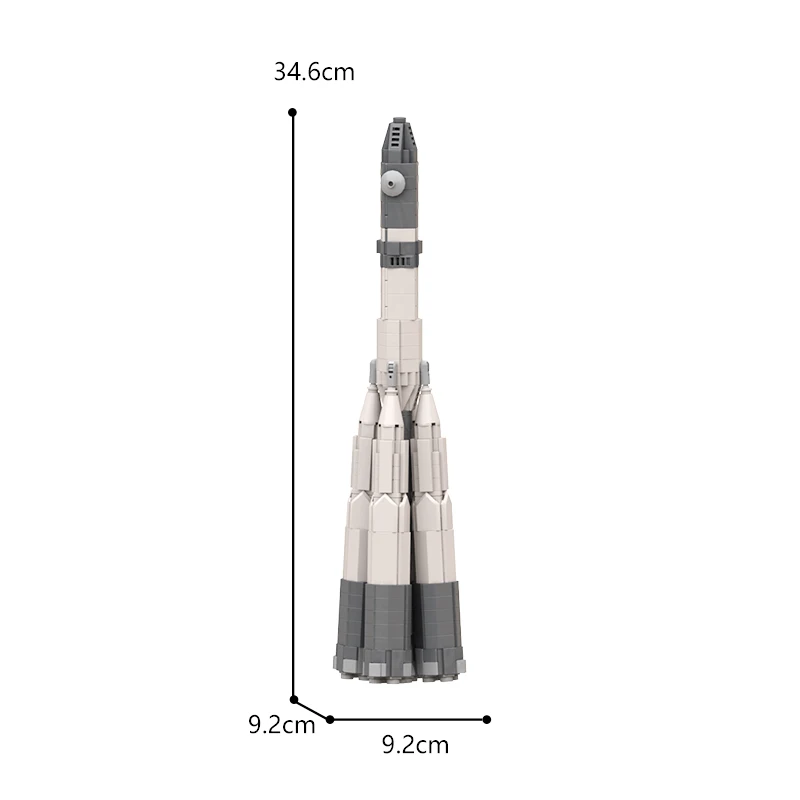 MOC Vostok Rocket Family Soviet R-7 1:110 Scale Building Block Kits Space Station Launch Vehicle Brick Model Kids Toy Best Gift