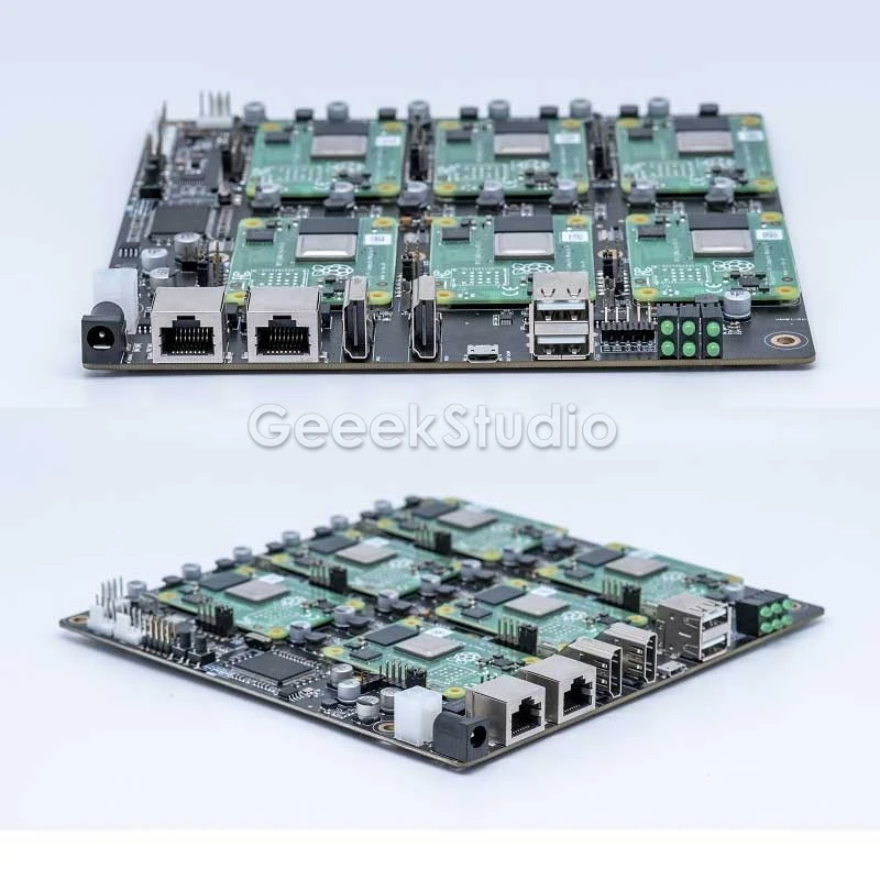 DeskPi Super6C Raspberry Pi CM4 Cluster Mini-ITX Board 6 RPI وحدة حساب 4 مدعومة