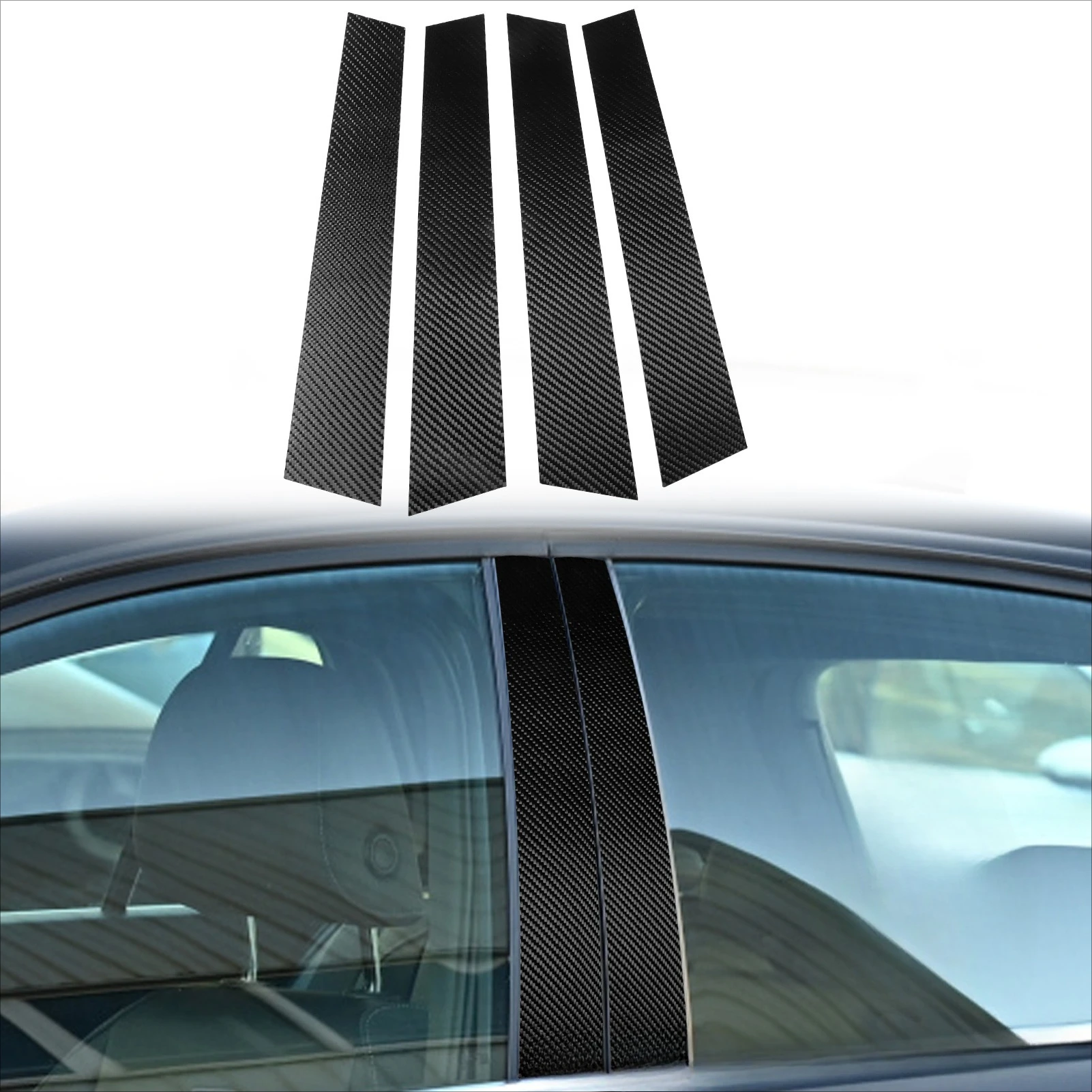 

For Volkswagen Golf 8 2021-2023 Carbon Fiber Door Pillar B Pillar C Pillar Trim Sticker Interior Exterior Modification Auto Part