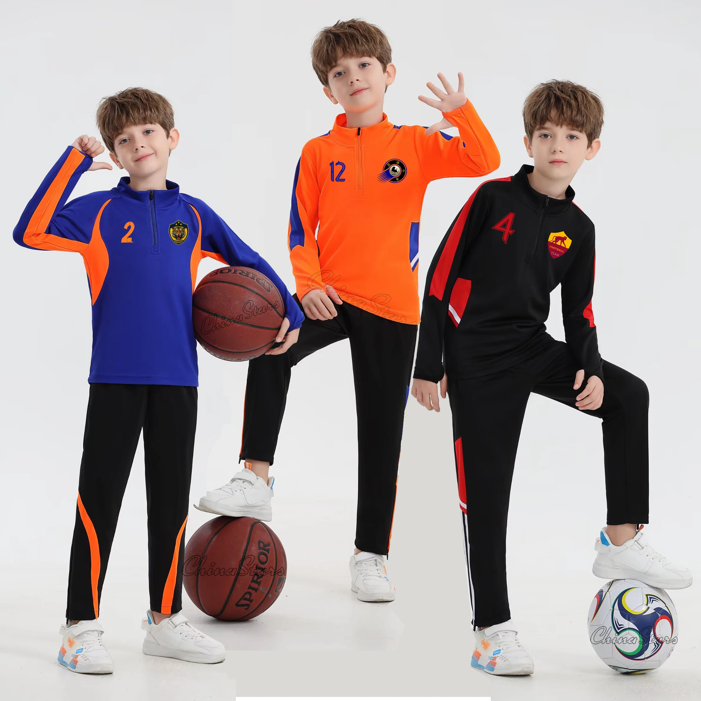 Kids Soccer Tracksuit Students Child Football Tracksuit Training Football Uniform Soccer Sportswear Uniform Tracksuit For Boy