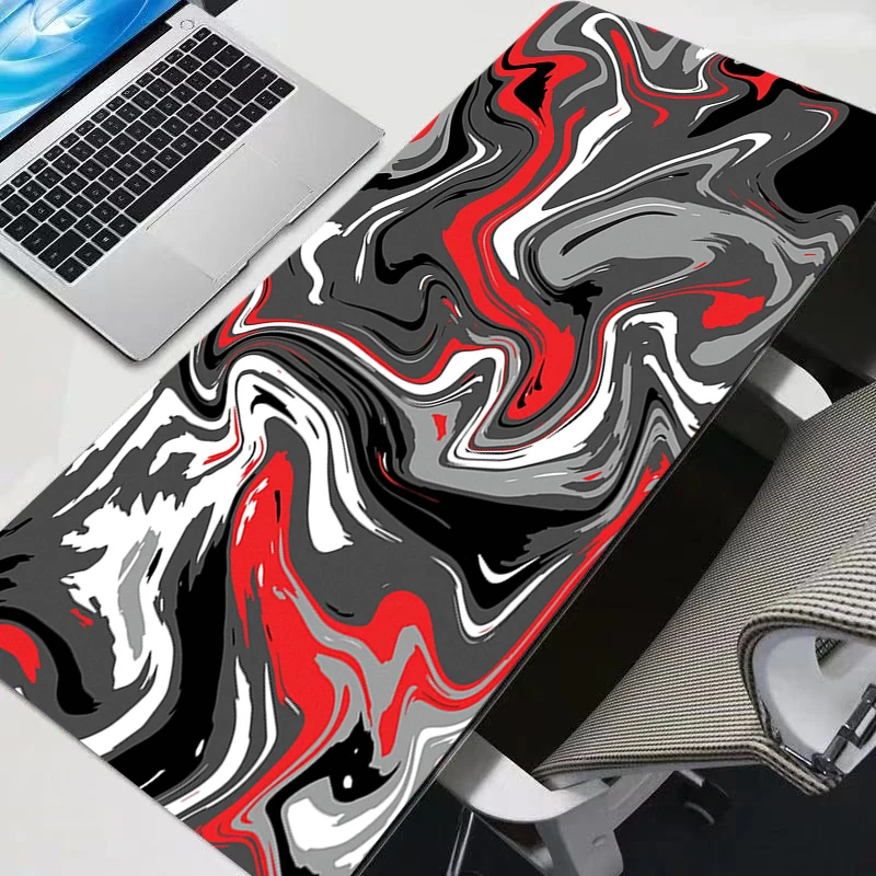 Popular Black White Strata Liquid Mouse Pad Rubber Table Gamer Xxl Desk Mat Computer Keyboard Gaming Accessories Carpet Mousepad