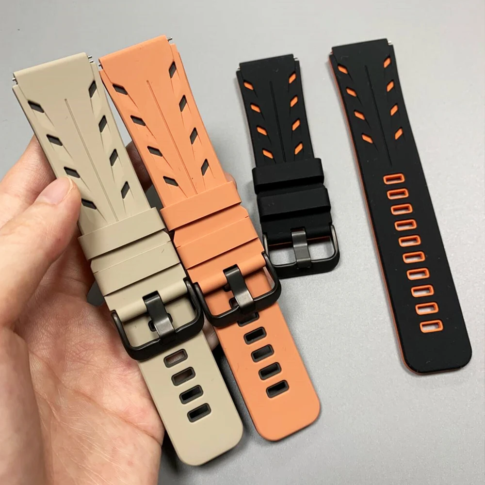 Silicone 22mm Watch Strap For COROS PACE 4Pro 4 3/APEX 4 42mm/APEX 2Pro 46mm Replace Band For SUUNTO RACE S 2 RUN Sport Bracelet