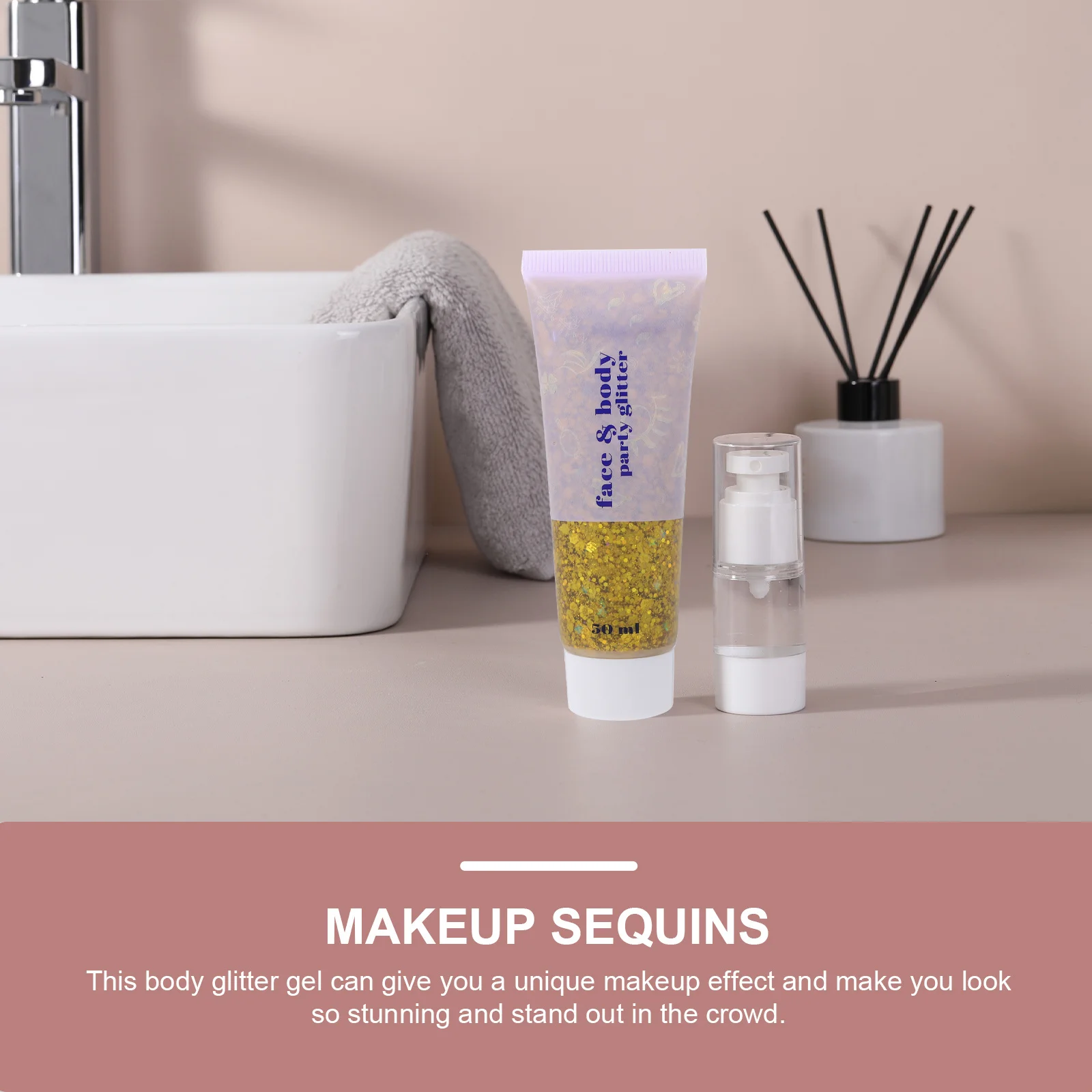 50 ミリリットルボディグリッタージェル顔髪爪光沢のあるメイクアップフェスティバルパーティー女性女の子液体スパンコール安全な肌に優しい美容