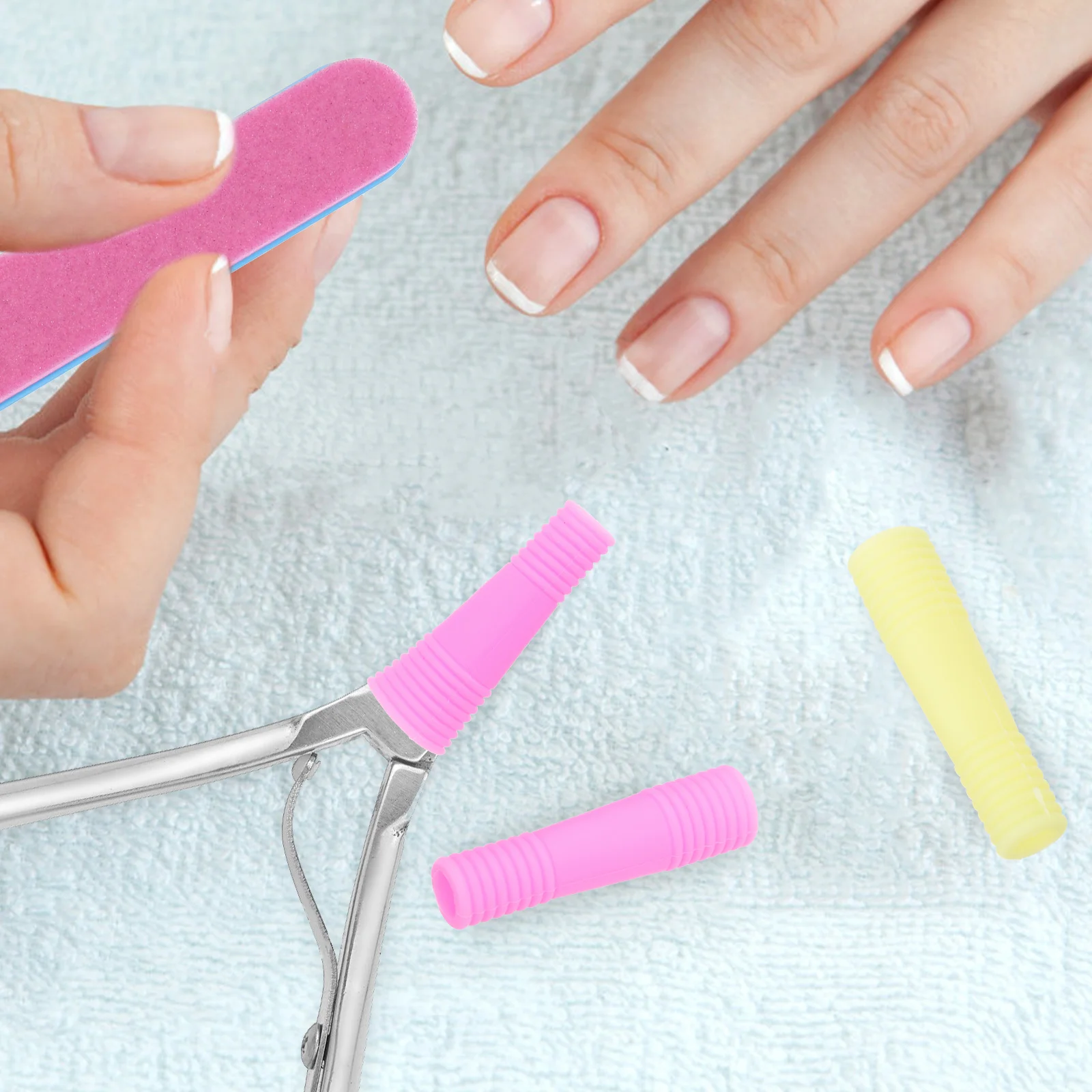 6 Pcs Non-slip Tweezers Scissors Protection Nail Sleeves Silica Gel Silicone Covers