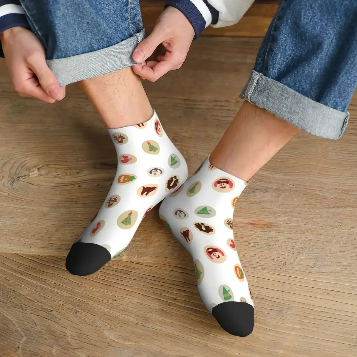 Holiday Cookies Cookie Ankle Socks Male Mens Women Winter Stockings Harajuku