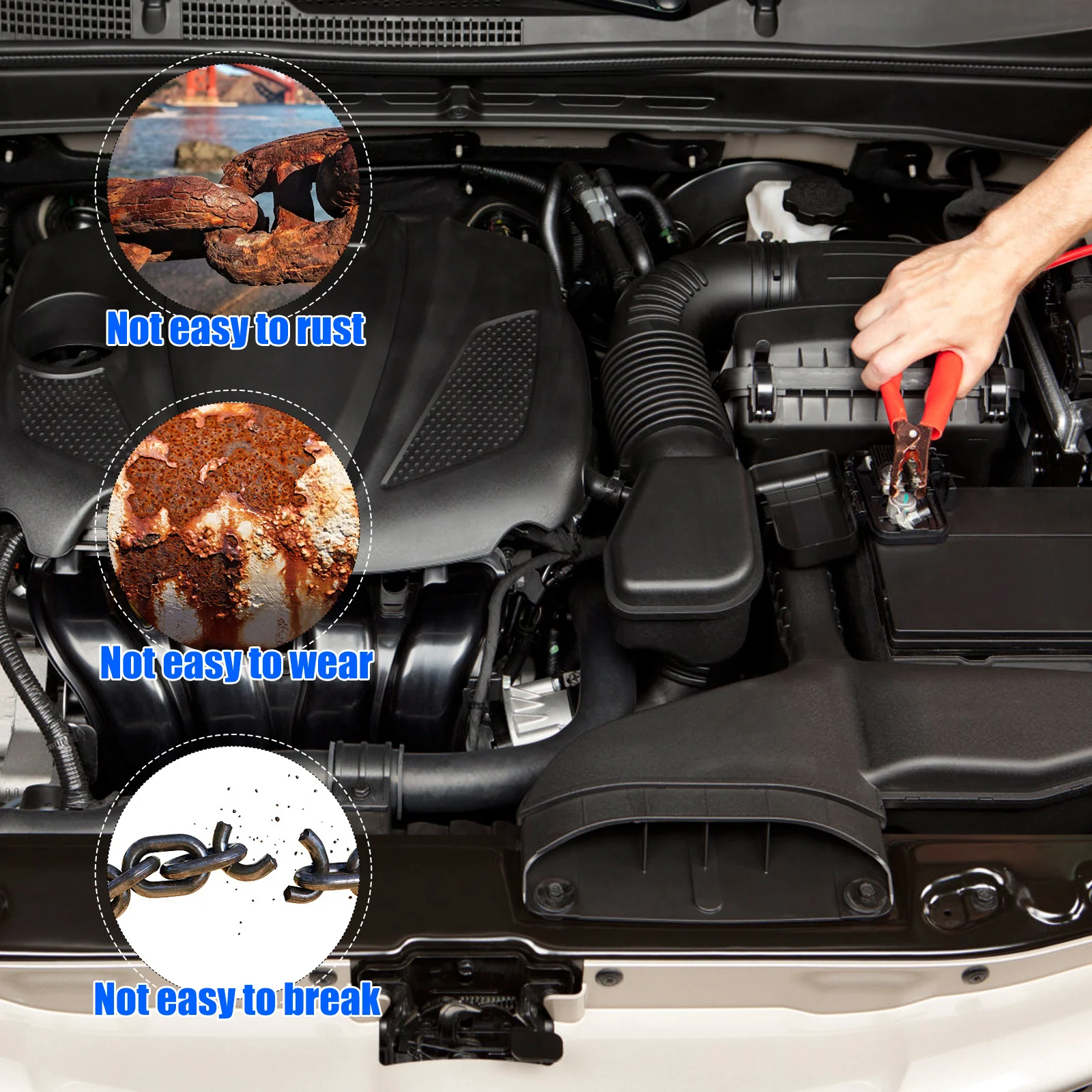 

1Pair Brass Terminal Ends Thickened Durable Connectors Easy Install Cable Terminals Car Supplies Professional