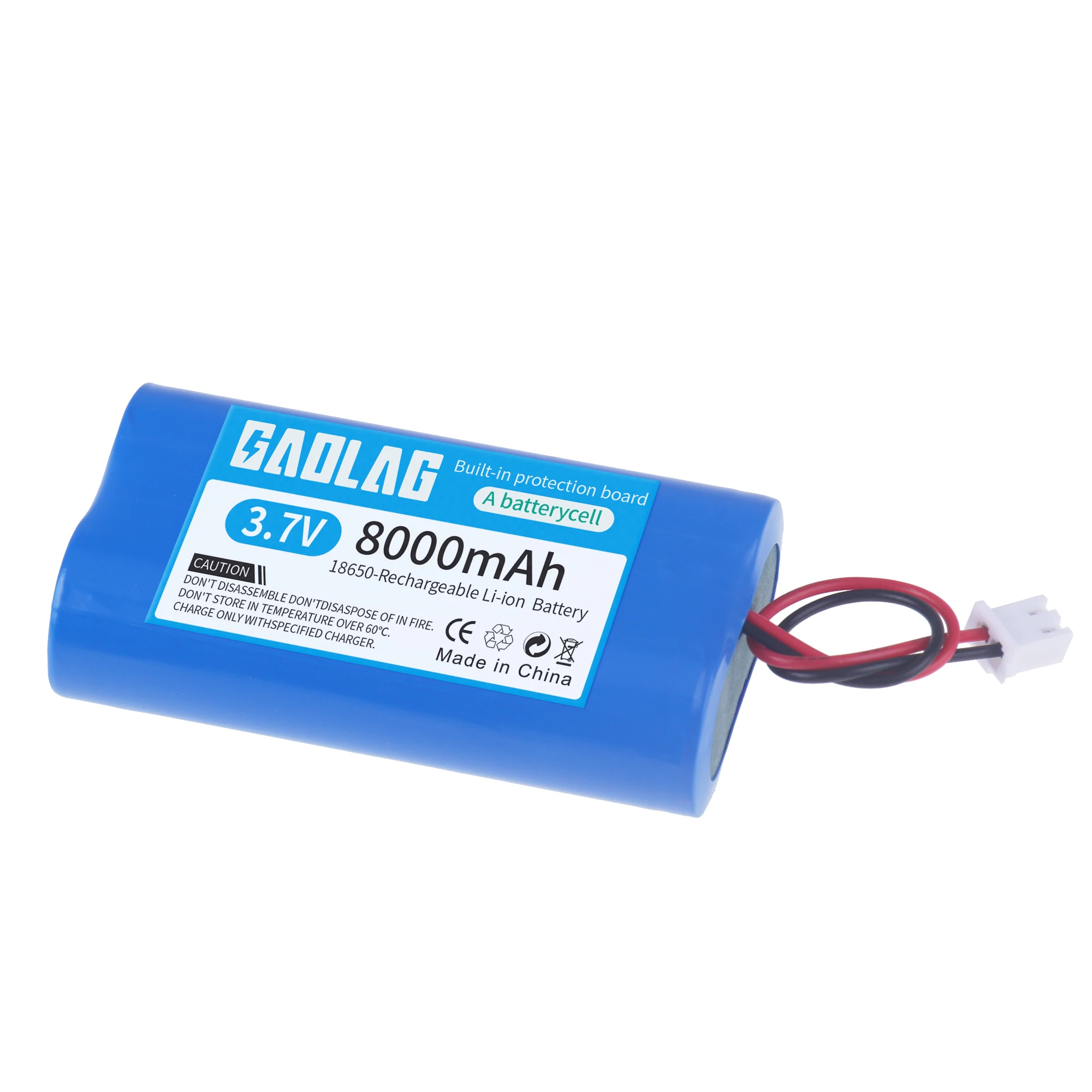 3.7 فولت 18650 8000 مللي أمبير بطاريات ليثيوم بطارية قابلة للشحن لصيد الأسماك مصباح ليد سمّاعات بلوتوث ضوء خارجي XH2.54-2P التوصيل #2