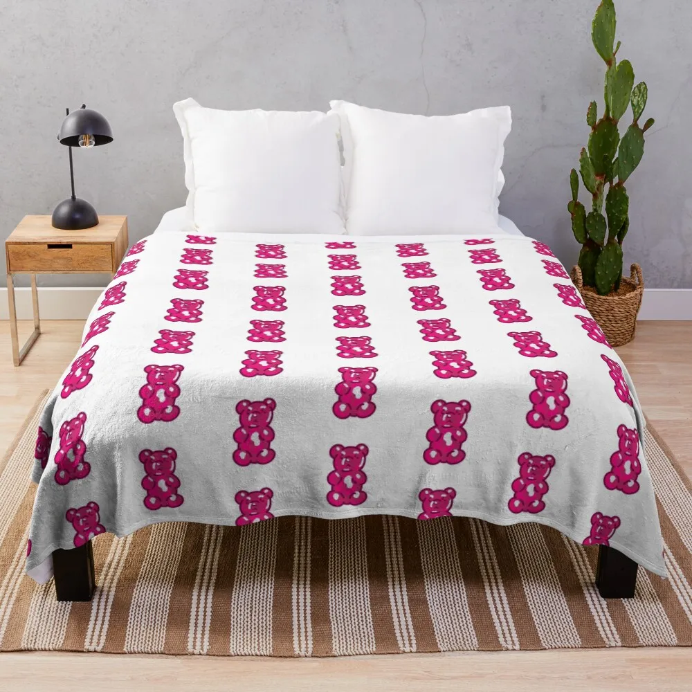 

Gummy Bear - Pink Throw Blanket Cozy Warm Blanket for Bed Room Decor