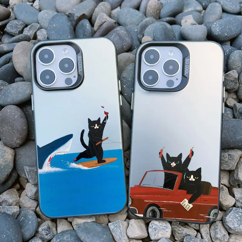 Funny Cat Daily Life Phone Case For iPhone 11 Case iPhone 16 13 15 Pro Max 12 Pro Max 13 Mini 14 15 Plus Shockproof Laser Covers