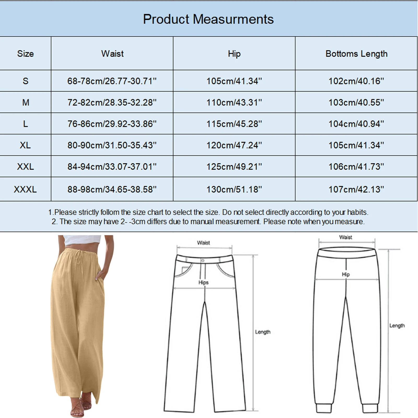 Pantalones largos de gasa para mujer, pantalón fino de cintura alta y pierna ancha, elásticos con cordón, cómodos, de chándal