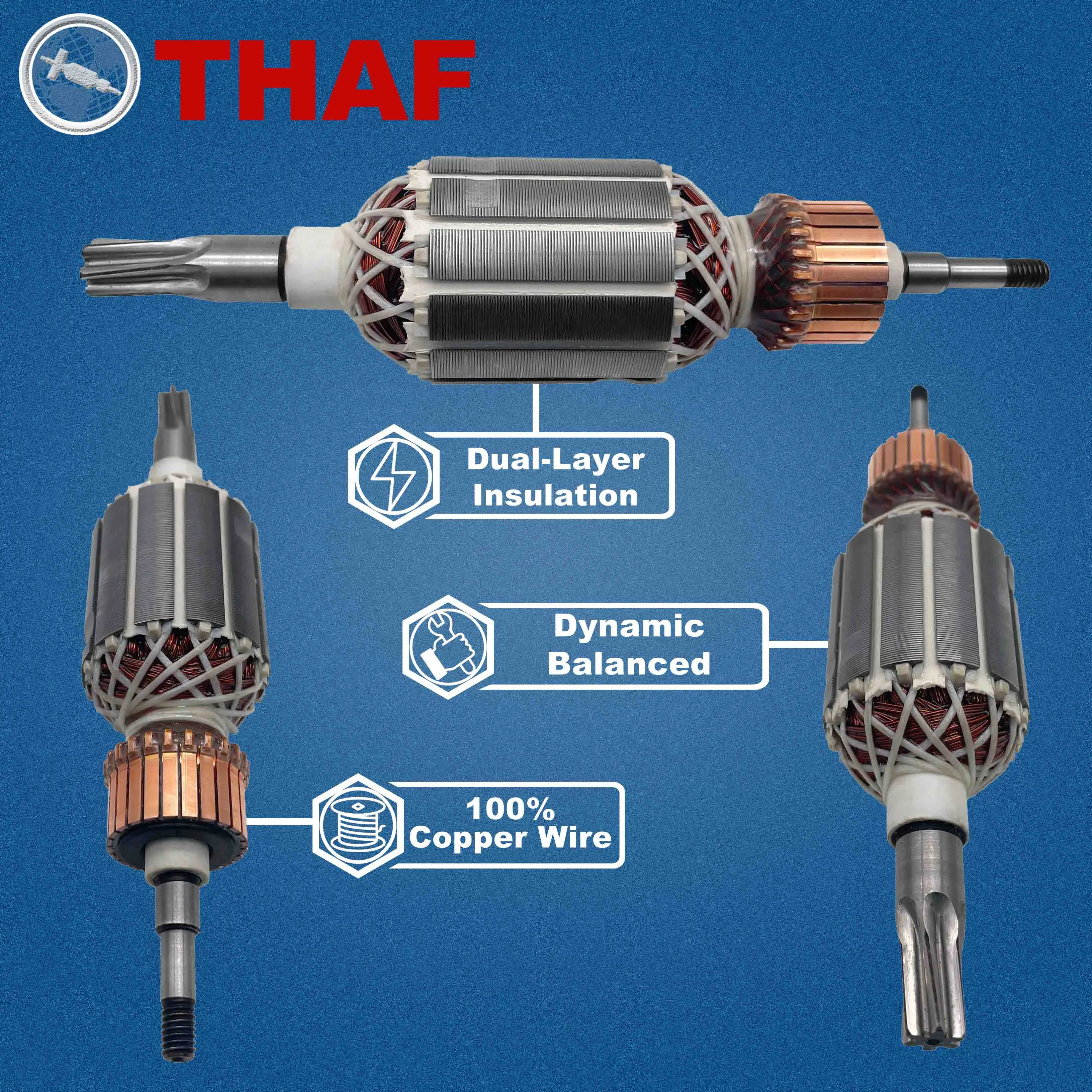 AC 220V 240V HR4001 HR4001C HR4010C Armature Rotor For MAKITA Hammer Drill Spare Parts Rotary Hammer Breaker HR4011C HR4001CX