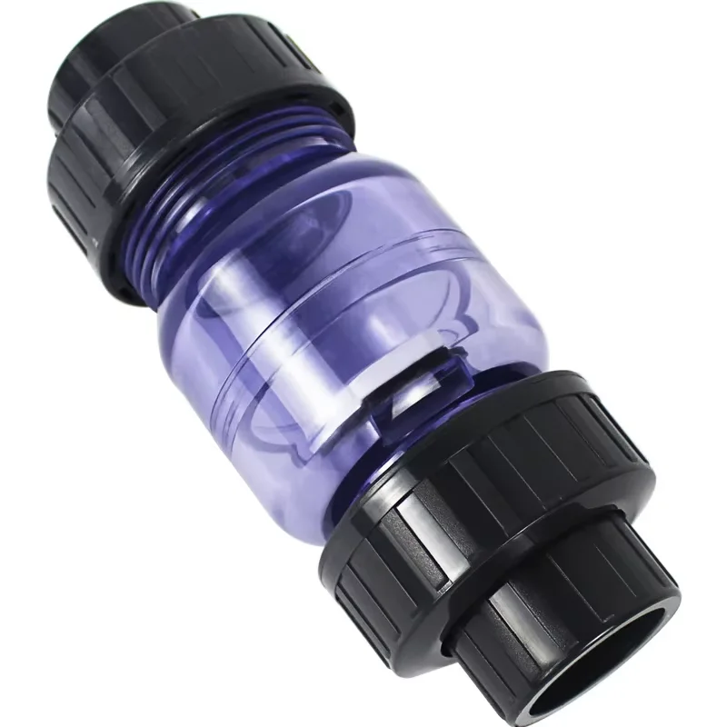 Transparent Check Valve PVC One Way Non Return Pipe Fitting Water Connector For Garden Irrigation Aquarium 25mm 32mm