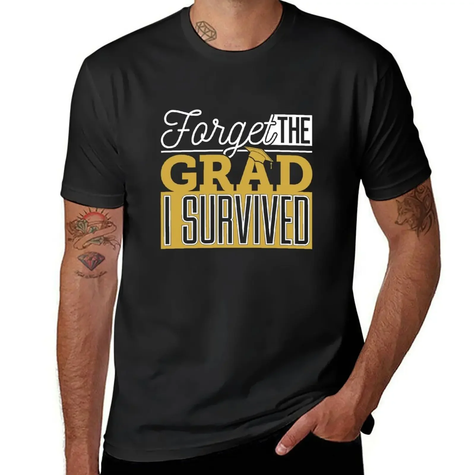 Graduation Mom Dad Forget The Grad I Survived T-Shirt rapper graphic tees customizeds blanks shirts men graphic