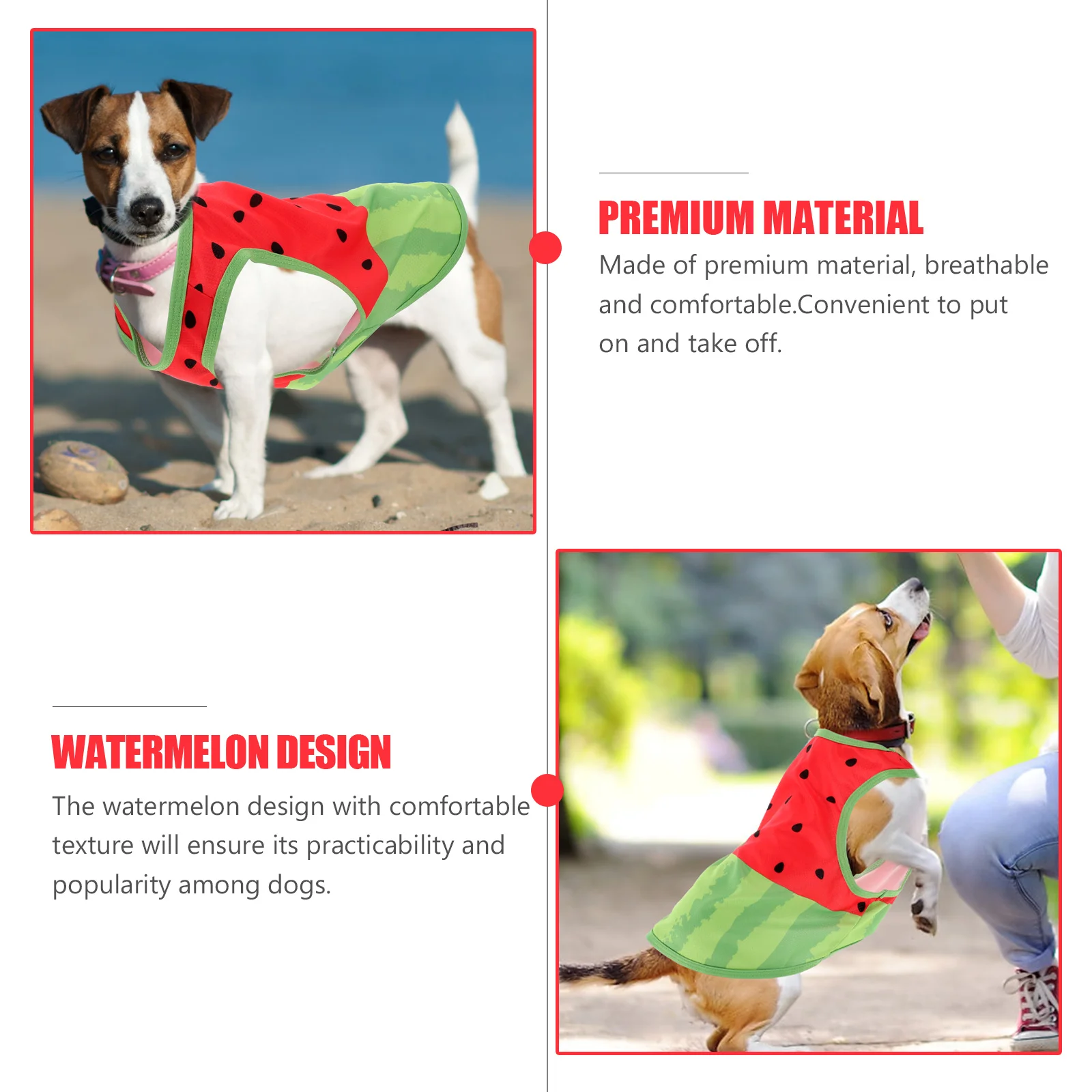 

Adorable Pet Cooling Clothes Pet Dog Vest Watermelon Pattern Puppy T-Shirt Dog Summer Clothes (Size )
