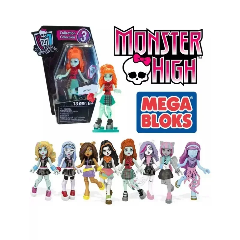 MEGABloks Monsters High Lorna Elissabat Draculaura Frankie Stein Action Figures Monster Girl Model Toys Decorations Kids Gifts