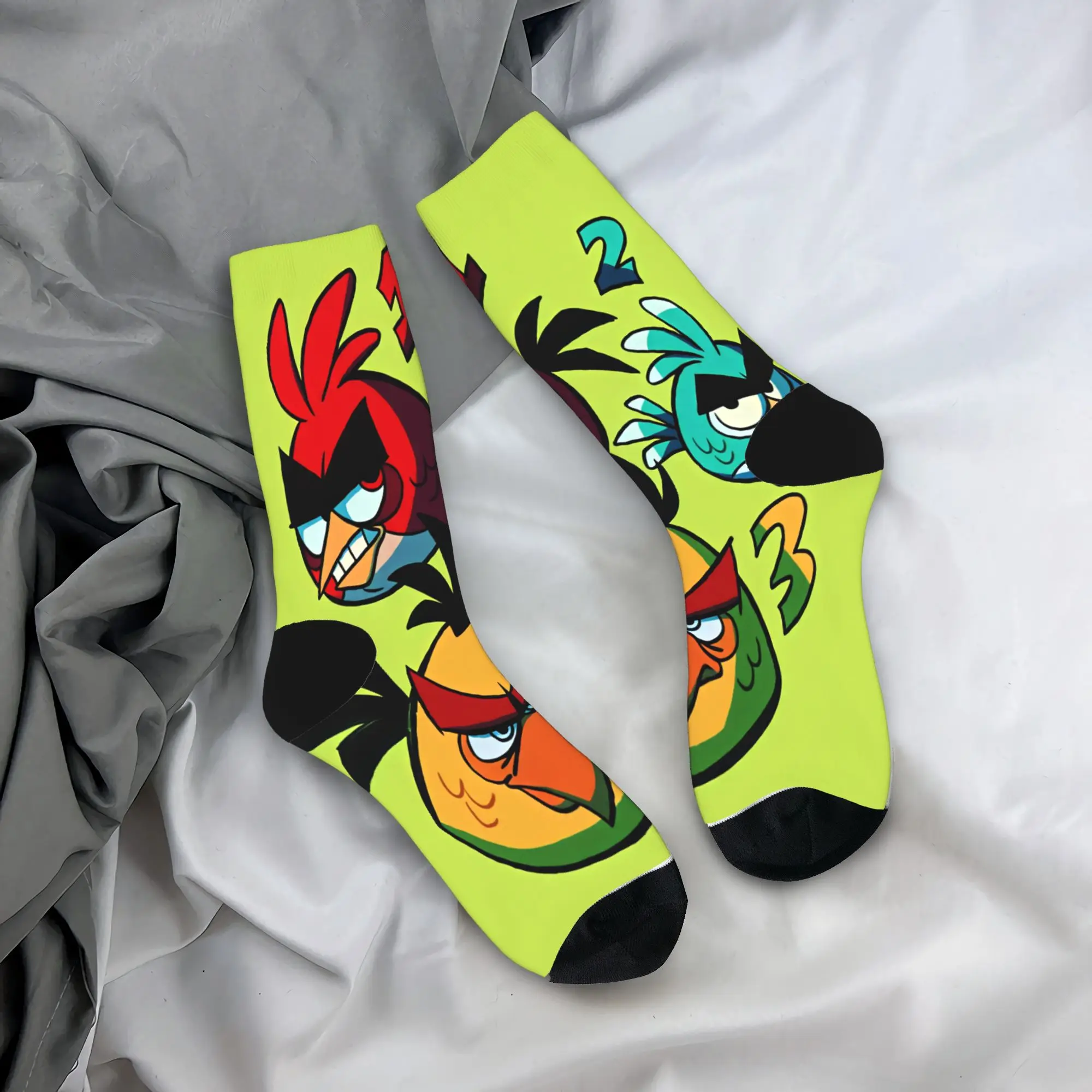 Adults Men Socks Birds Game  Stockings Anti Slip Medium Soft Socks Autumn Fashion Graphic Running Socks