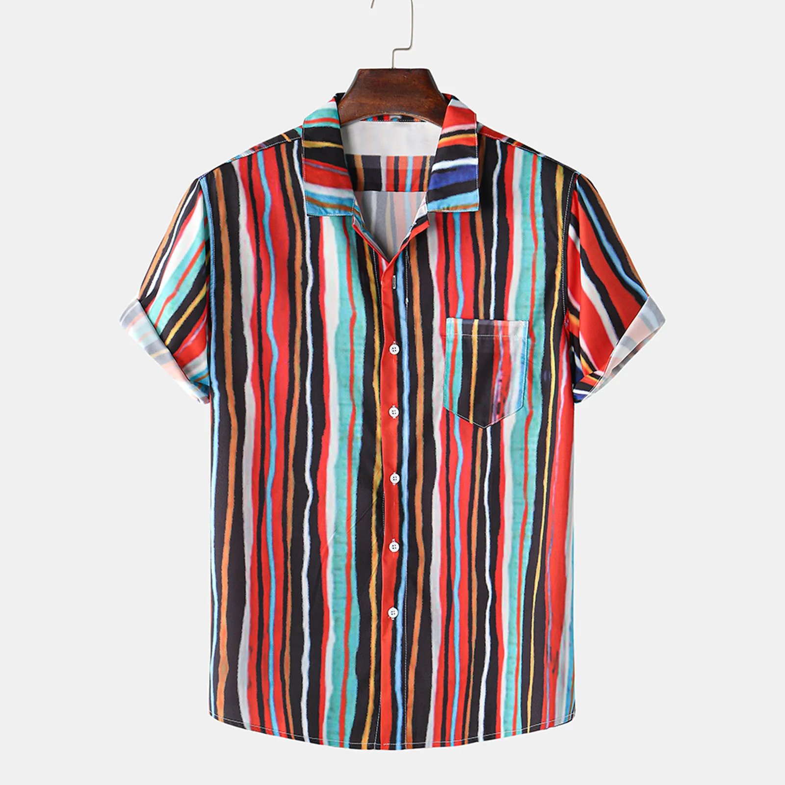 

Men's T Shirts Pockets Daily Classic Top Ethnic Korean Fashion