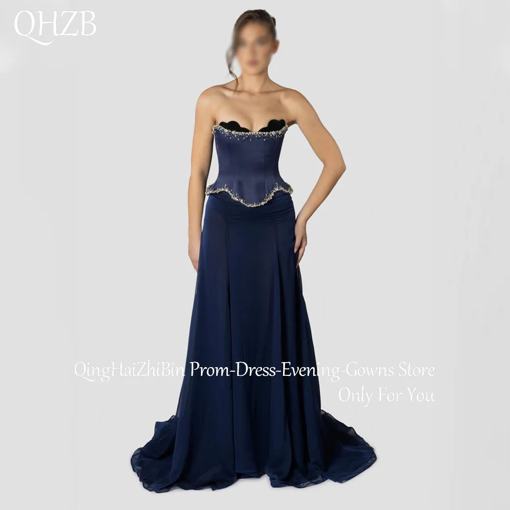 

Customized Elegant Long Beads Evening Dresses for Special Occasions Chiffon Floor-Length Sweep Train Women Gala Party Dress 2025