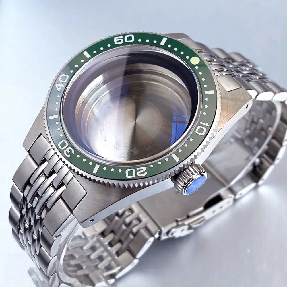 62MAS Stil Automatik Uhrengehäuse Armband AR gewölbtes Saphirglas für NH35 NH36 NH38 Uhrwerk Edelstahl Uhrenteile