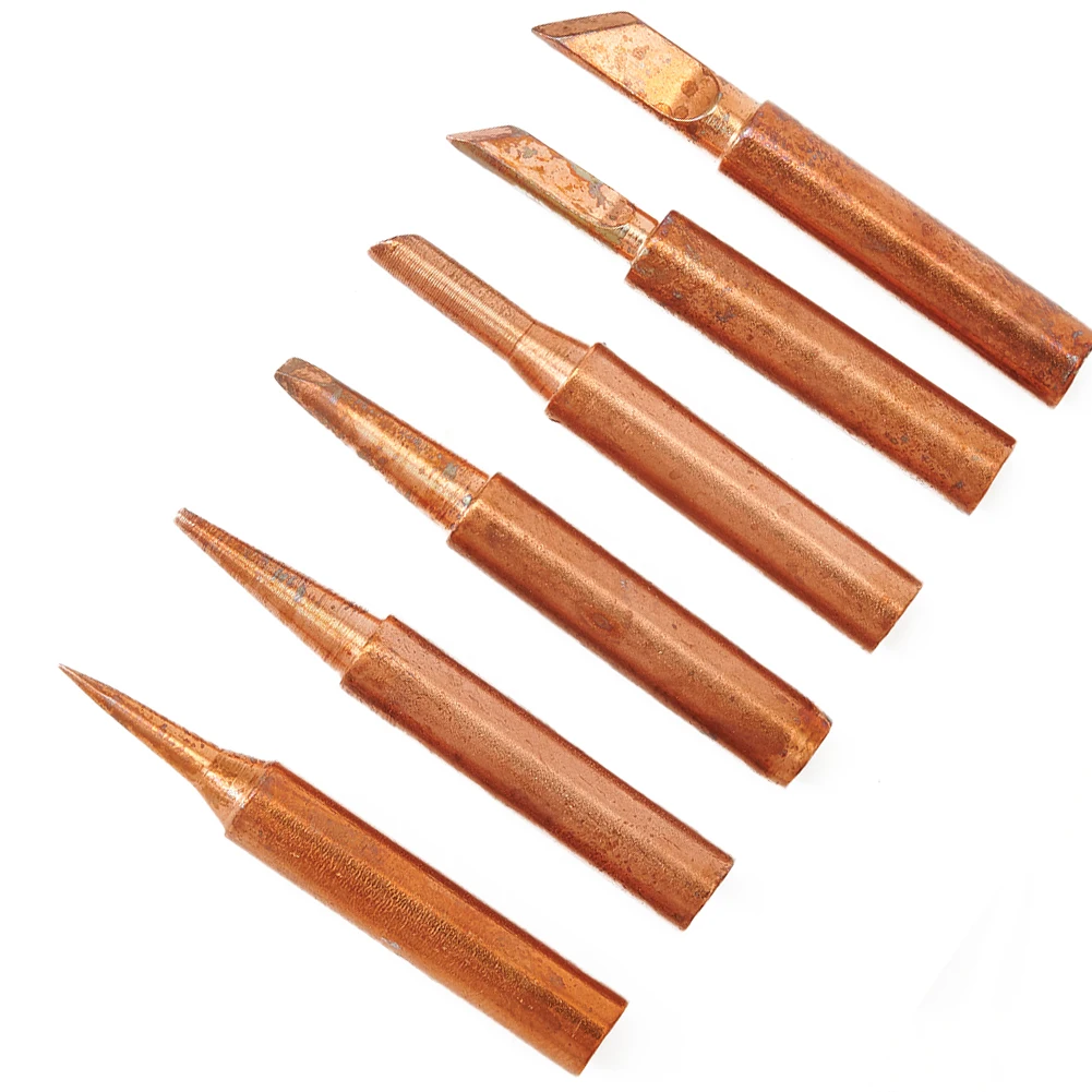 900MT Soldering Tips Set, 6pcs, Quality Copper Tips, Easy to Tin and Diamagnetic, Suitable for Multiple Soldering Stations