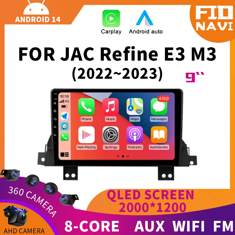 

Android 14 Carplay For JAC Refine E3 M3 2022 - 2023 Car Radio Multimedia Video Player Navigation GPS Android No 2din 2 din dvr