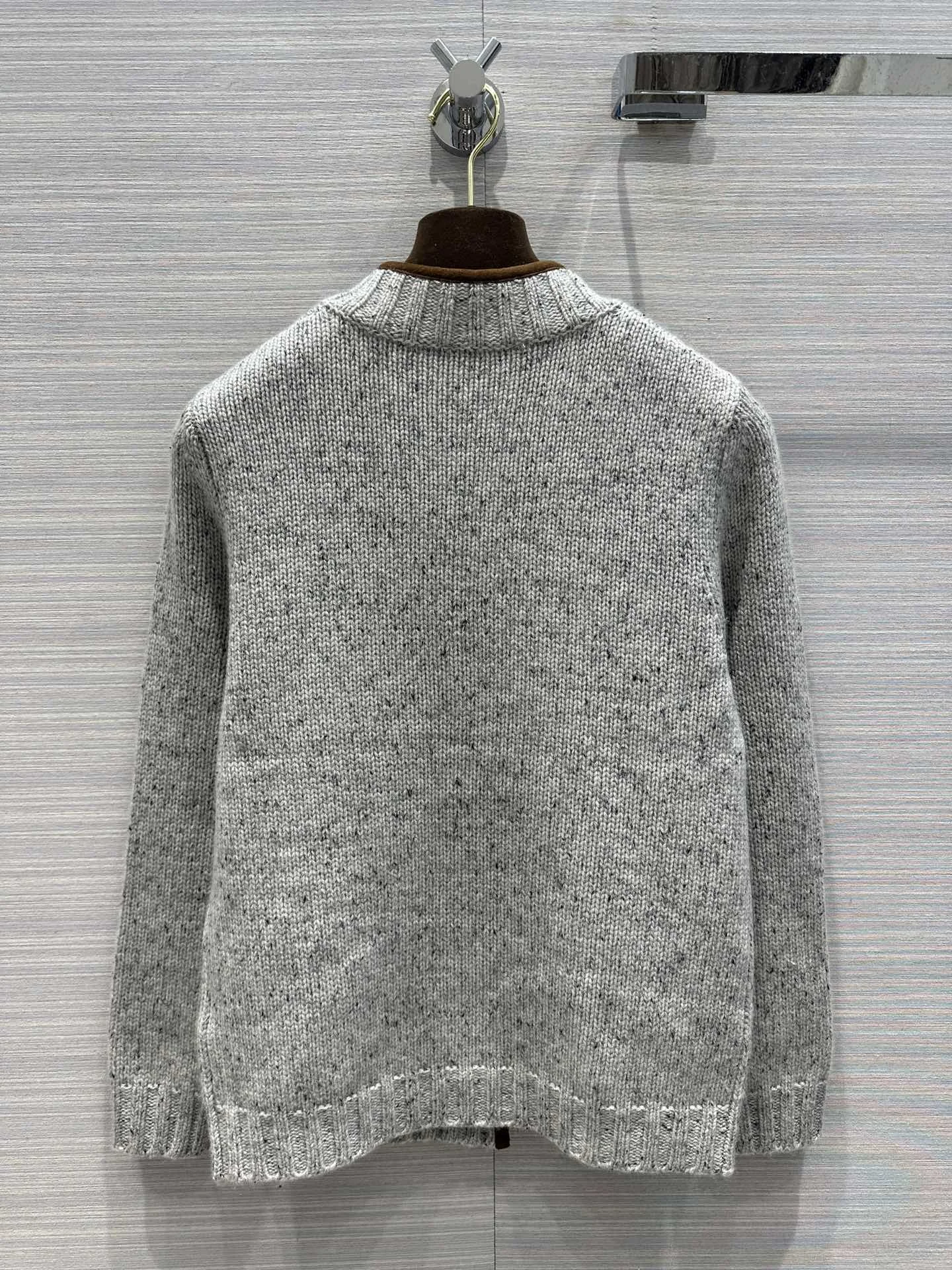 Women's Clothing Irregular button contrast cashmere sweater  NO.1