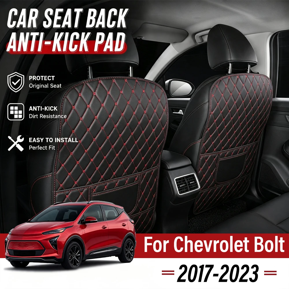 Easy Clean PU Anti Kick Mat Pads For Chevrolet Bolt 2017-2023 Dirt-Repellent, Two Color Choice, Quick Install Full Coverage