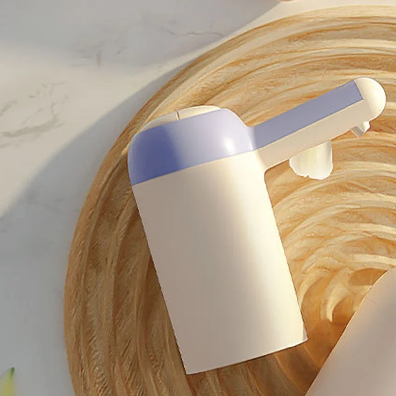 Portable Electric Water Bottle Pump Wireless Automatic Drinking Water Dispenser for Barreled Bottle White Purple