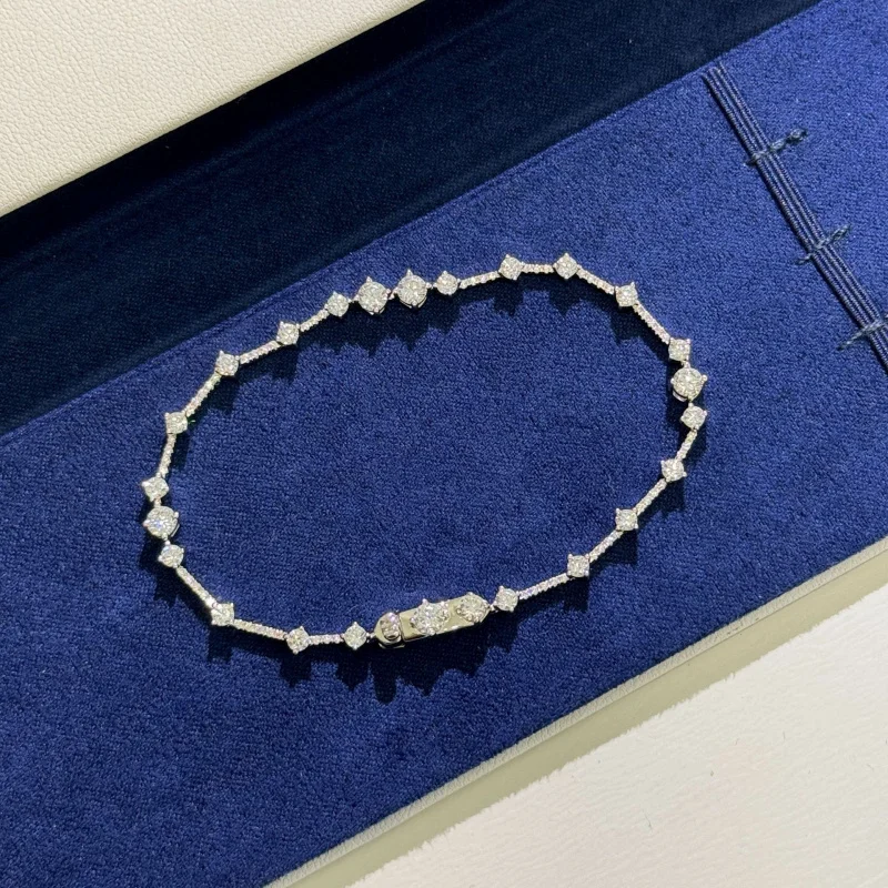 

S925 Sterling silver Single diamond row Diamond bracelet