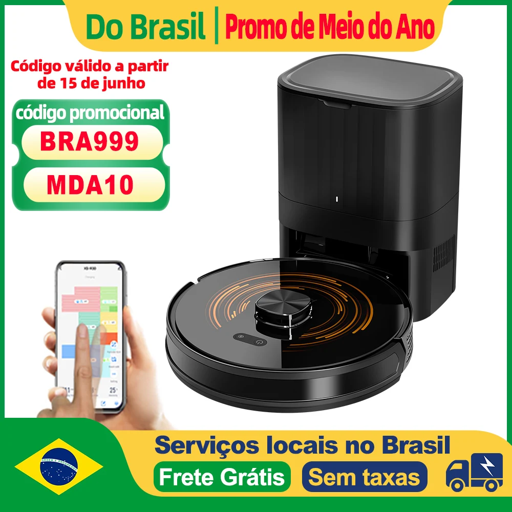 Aspirador de pó robô ABIR K30, estação vazia automática, lidar a laser, sucção 6500PA, mapa multipiso, aparelho seco e molhado para casa inteligente,Voltagem 220V
