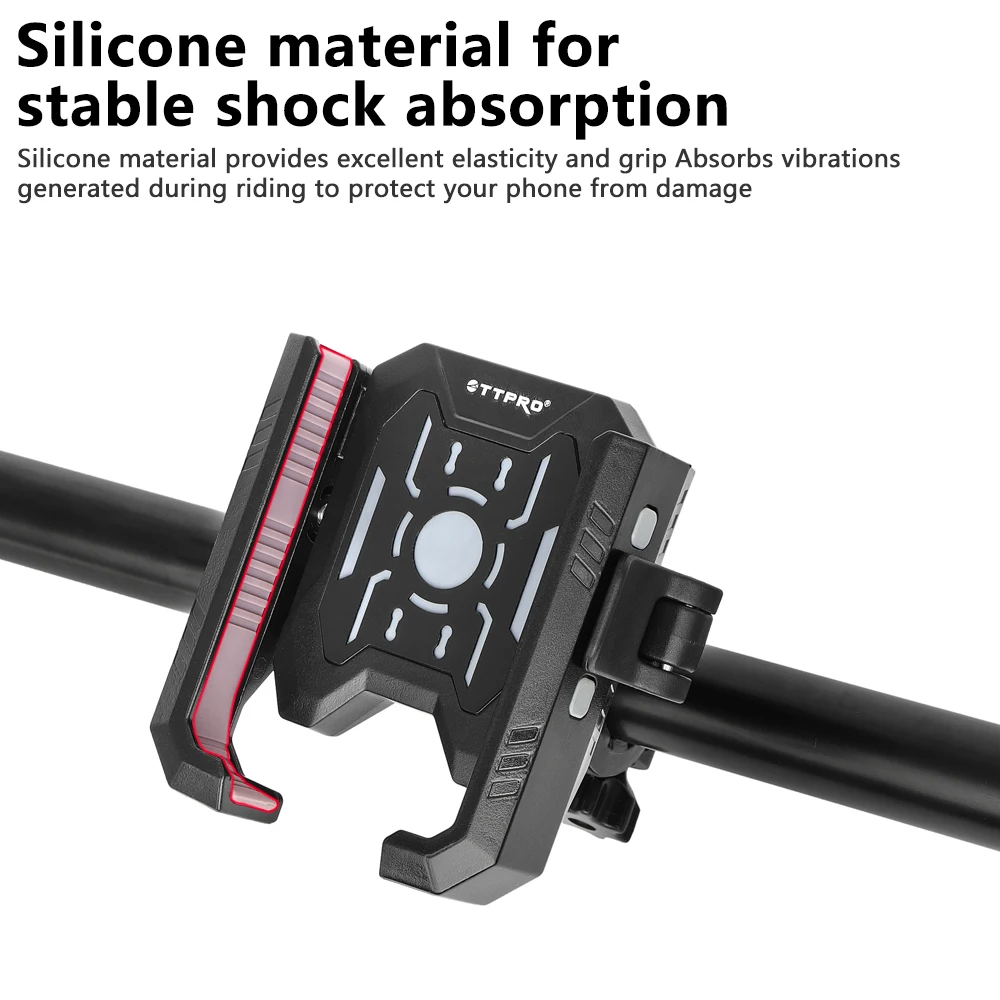 Shockproof Anti-Shake Bicycle Phone Holder Handlebar Mount for Cycling Secure Fit for Rough Rides Compatible with All Cell Phone