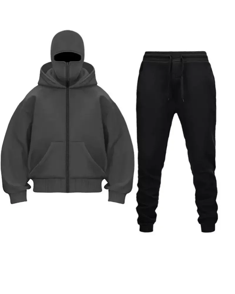 

2025 Unisex Oversized Hooded Sweatshirt and Leisure Sweatpants Set Print Jogger Costume Streetwear Hip Hop Fashion