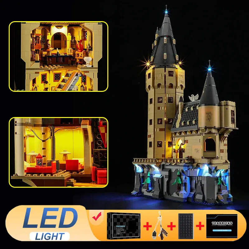 

LED Light Kit For LEGO 76454 Hogwarts Castle The Main Tower Lamp DIY Gift (Not Include Building Blocks Bricks Kits Sets Model)