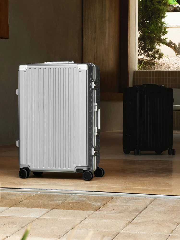 

22 Inch Aluminum Frame Luggage Roaming RONG Password Travel Suitcase Unisex Hard Carry on Suitcase for Travel